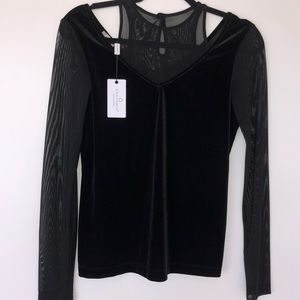 COPY - Velvet, Sheer Long Sleeve Top